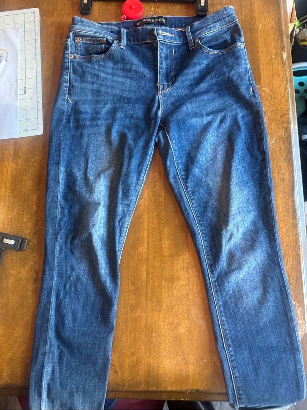 Express Mid Rise Legging Jeans Size 6R Dark Wash Stretch Skinny Denim